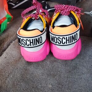 Moschino Kids Vibrant Pink and Orange Sneakers